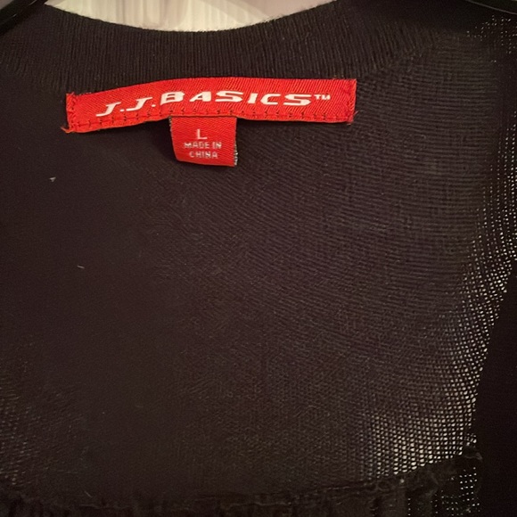 JJ Basics black long buttoned down vest size L - Picture 2 of 4